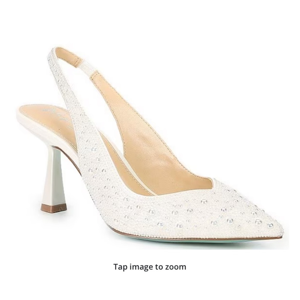 Blue by Betsey Johnson Slingback pearl heels